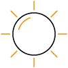 Icon für UV-Beständigkeit