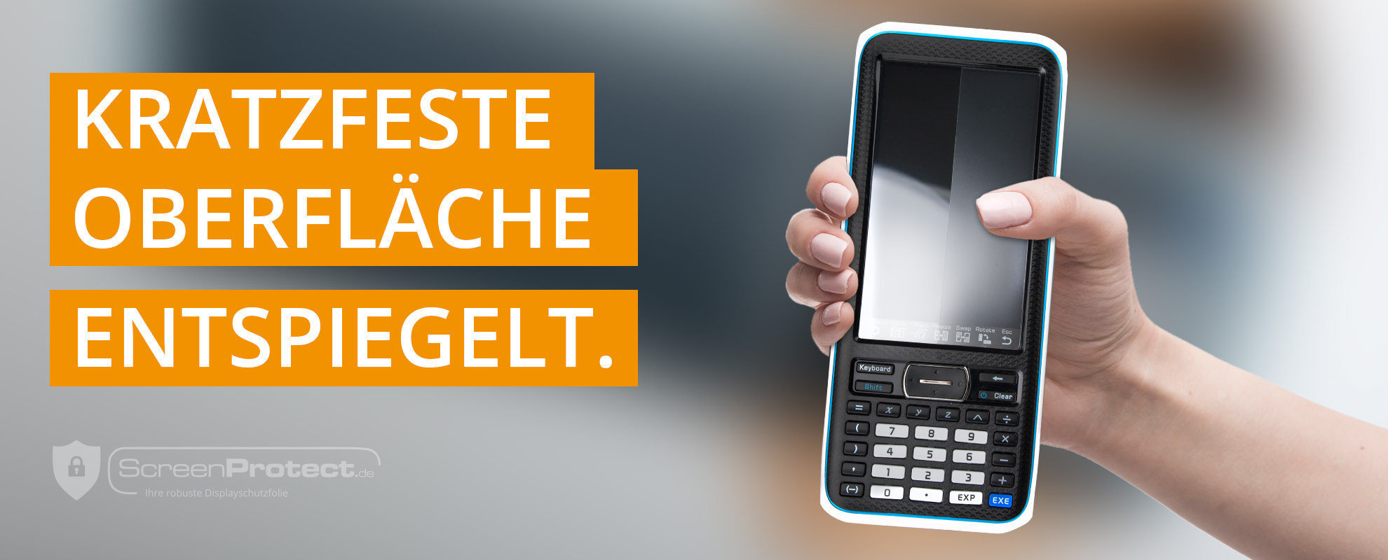 Kratzfeste Oberfläche. Entspiegelt.